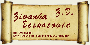 Živanka Despotović vizit kartica
